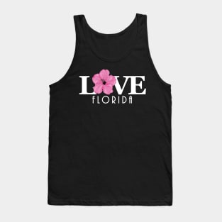 LOVE Florida Pink Hibiscus (long text) Tank Top